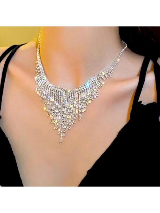 Miss Glam Co. Jewelry - Crystal Tassel Glam Necklace